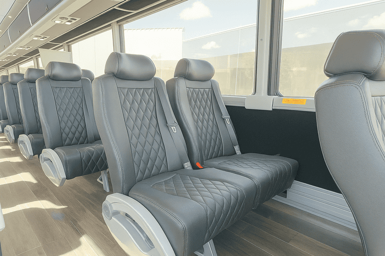 interior of Sandy Springs Shuttle Bus Rentals charter bus